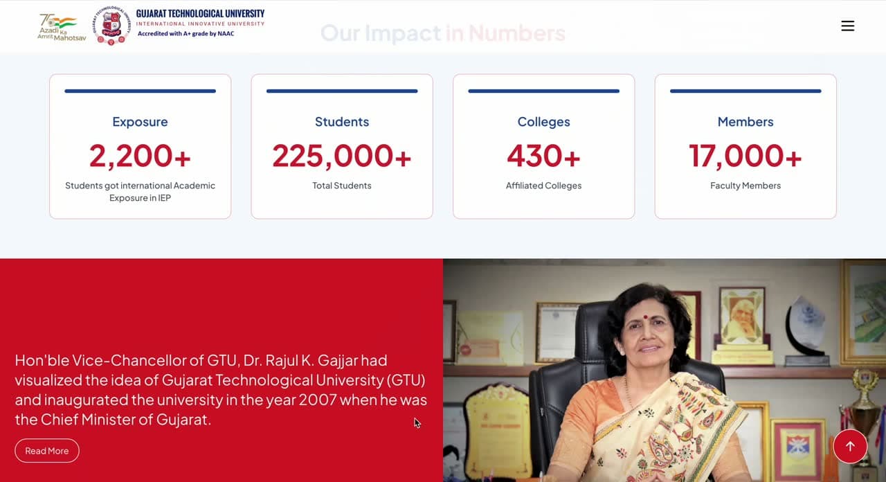 GTU Website Redesign — screen 1