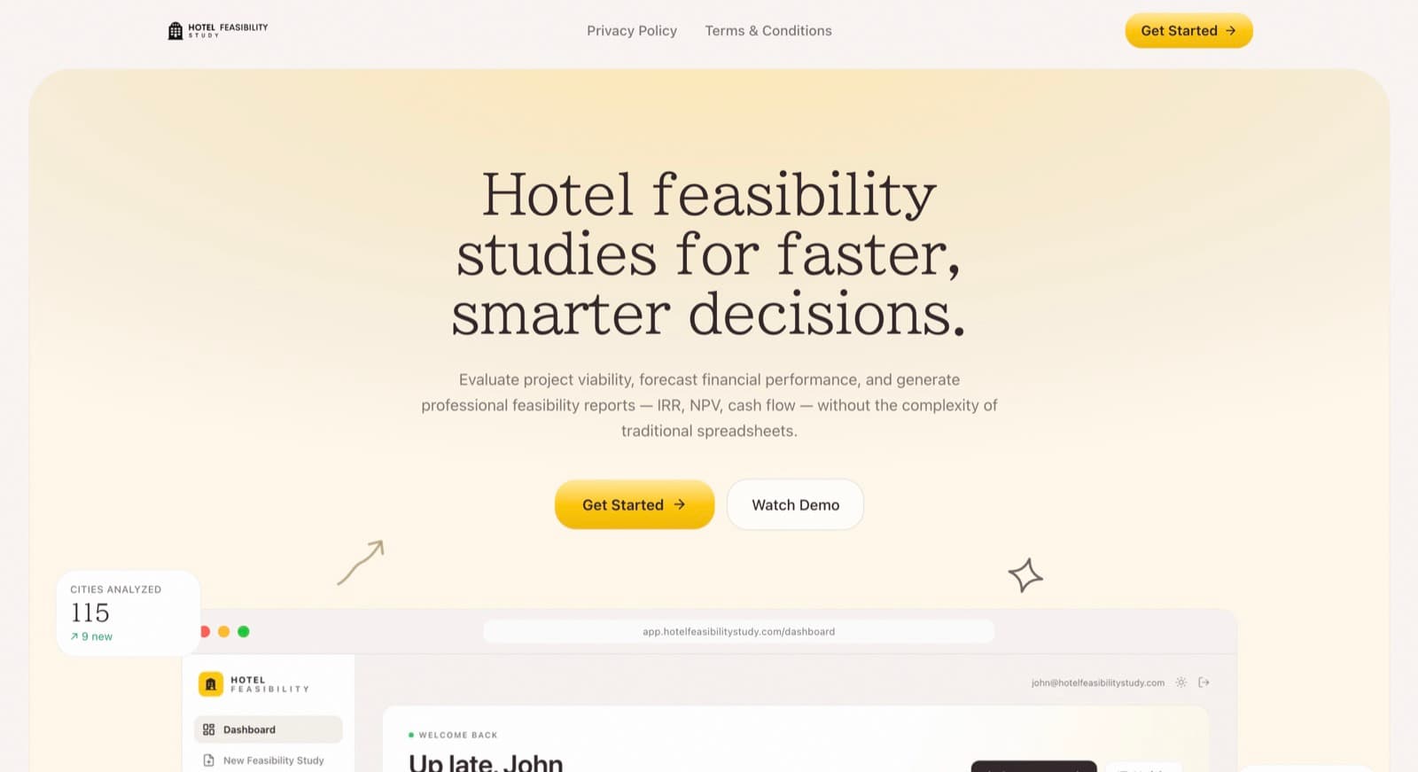 Hotel Feasibility Study — screen 1