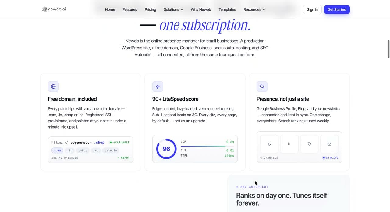 Neweb — screen 1